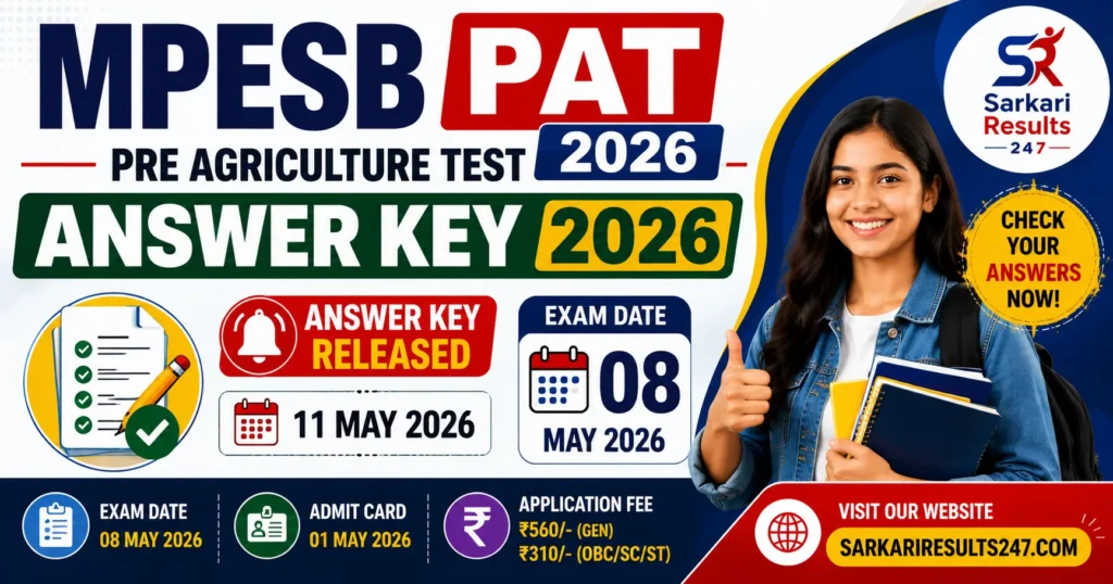 MPESB Pre Agriculture Test PAT Answer Key 2026