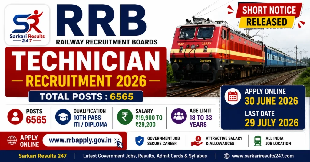 RRB Technician Recruitment 2026