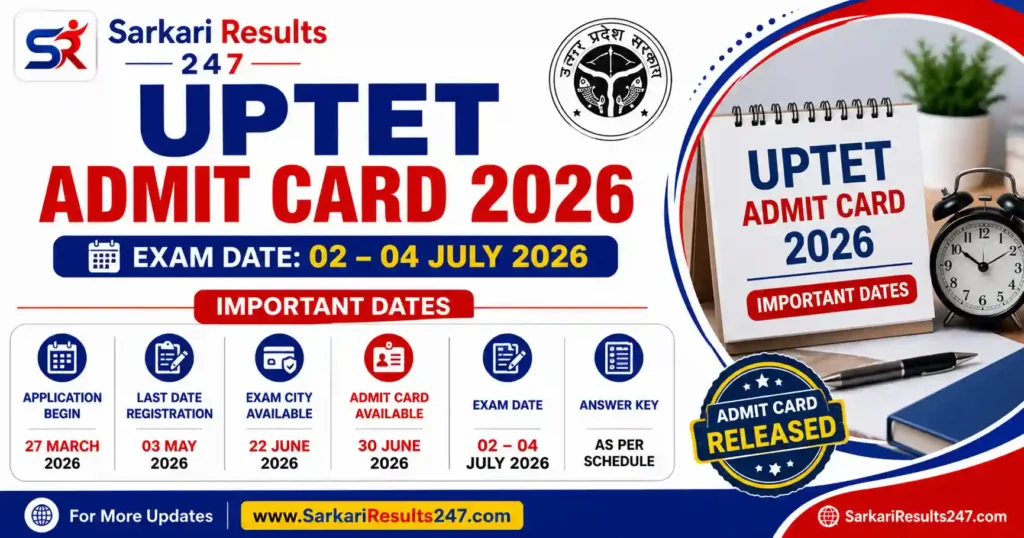 UPTET Important Dates