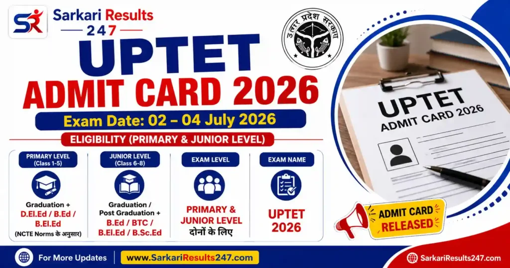 UPTET Admit Card 2026