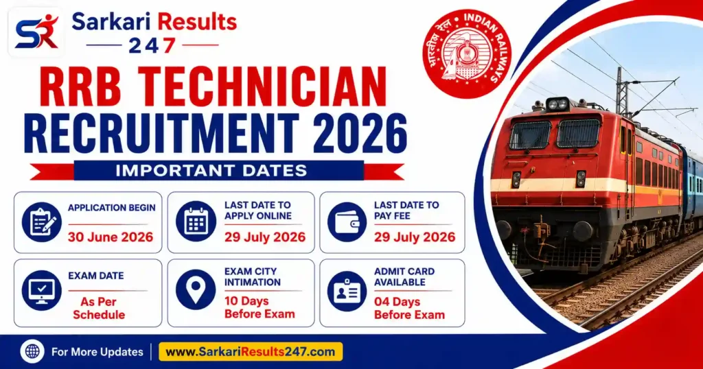 RRB Technician Dates 2026