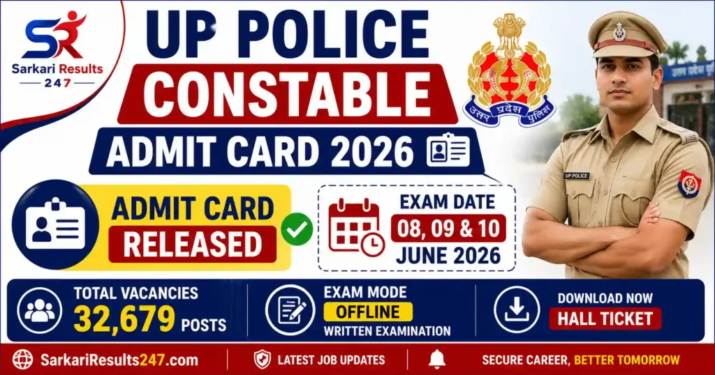 UP Police Constable Admit Card 2026 Download Link Active