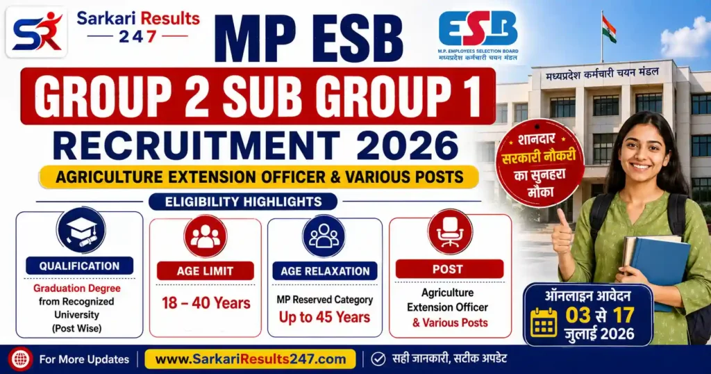 MP ESB Group 2 Sub Group 1 Recruitment 2026